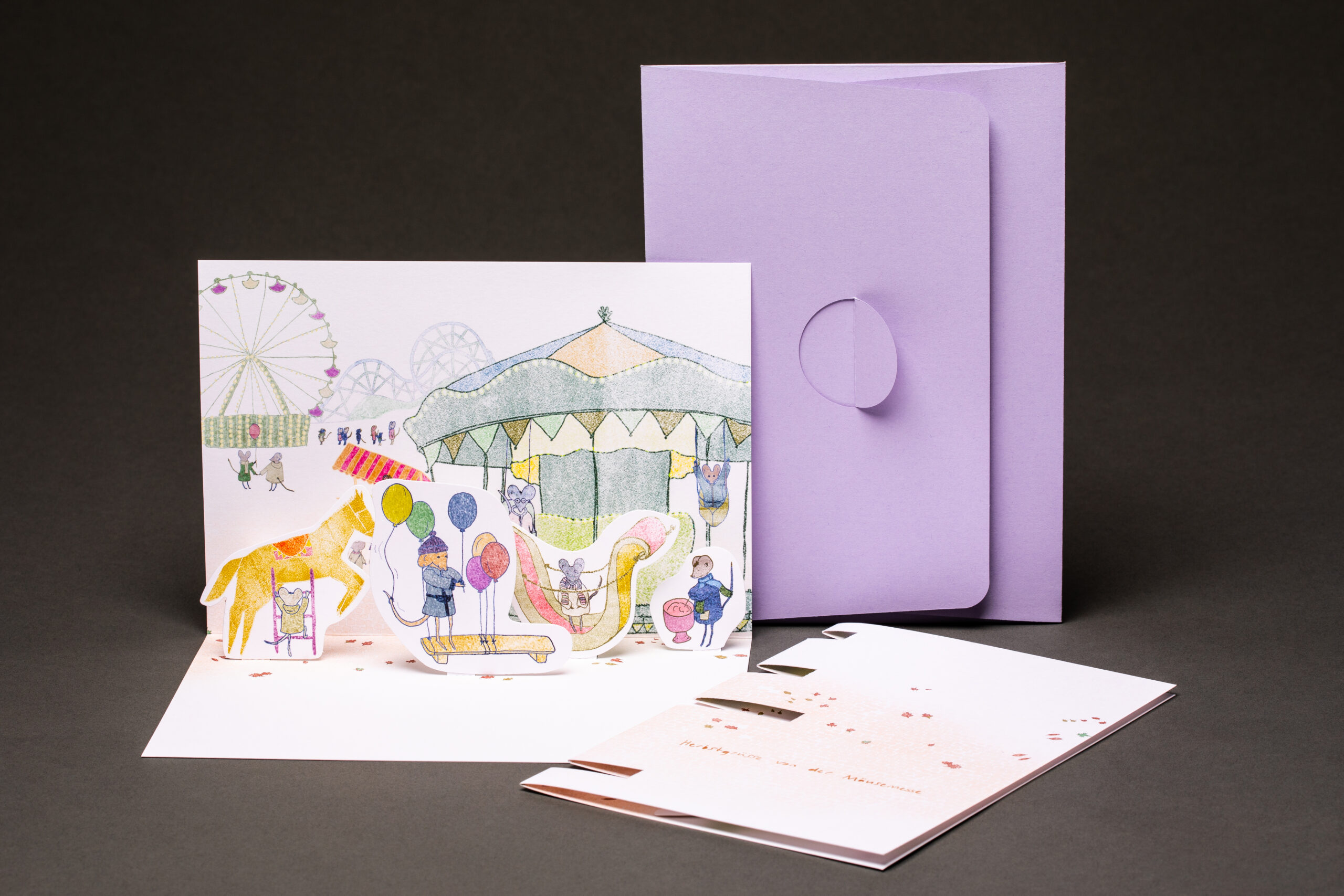 Pop Up Karte "Herbstgrüsse von der Mäusemesse"