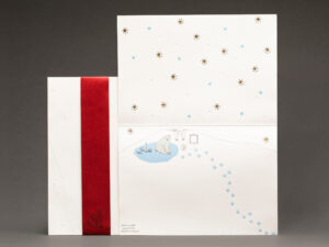 Prägekarte Eisbären mit Banderole