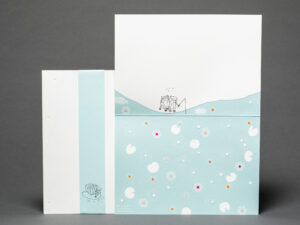 Prägekarte Fröschli mit Banderole