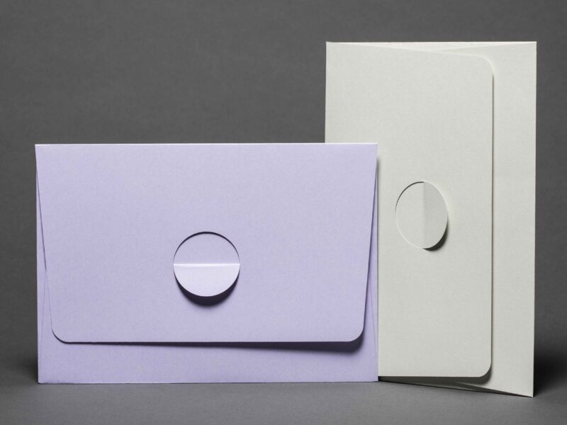 Spezialcouvert mit Kreisverschluss (grau oder lila)